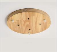 AstrizLamp Rosace de Plafond 3 Trous 30cm Ronde-Baldachin Bois de caoutchouc naturel Pavillon Luminaire Cache Fil pour Lustre Fixation Plafonnier avec Accessoire pour Plafonniers, Luminaires Suspendus