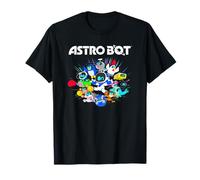 Astro Bot and Friends Character Burst Colorful Video Game T-Shirt