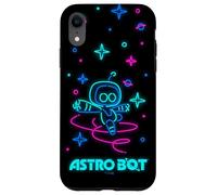 Astro Bot Neon Style Stars and Planets Video Game Coque pour iPhone XR
