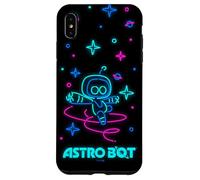 Astro Bot Neon Style Stars and Planets Video Game Coque pour iPhone XS Max