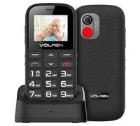 Astro SR Téléphone portable pour personnes âgées avec bouton SOS et base de charge, touches grand volume élevé, USB-C, clavier vocal, batterie 1400 mAh, facile à utiliser pour les personnes âgées -