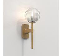 Astro Tacoma Applique murale simple incluant globe opale en verre clair nervuré de 13,5 cm laiton authentique sw152461/sw665882/sw666796/