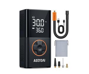 AstroAI Gonfleur Pneus Voiture, Compresseur à Air Portatif, Gonfleur Pneus Voiture sans Fil compacte, avec Batterie Rechargeable pour Vélos, Motos, Boules Noir