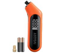 AstroAI Manomètre numérique 300 PSI - Grand écran avec lampe de poche - ANSI 2 A - Haute précision - Compatible avec les valves Schrader - 4 unités - Adaptateur de valve Presta inclus - Batterie AAA