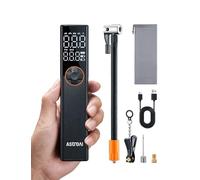 AstroAI Pompe à air électrique pour vélo - Mini pompe à vélo portable avec toutes les valves - Cylindre spécifique pour les exigences de pression élevées - Compresseur d'air rechargeable pour vélo