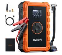 /AstroAI S8 Booster de batterie avec compresseur d'air, Booster de batterie de voiture portable 1500 A (6,0 essence/3,0 L diesel) avec gonfleur de pneu sans fil à arrêt automatique 150 PSI, Booster de