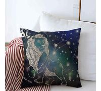 Astrologie Artistique Lion Zodiaque Horoscope du Lion Constellation Étoiles De La Constellation Taie Oreiller Luxe Housse De Coussin Confortable Taie d'oreiller pour Canape Salon 45X45Cm