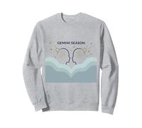 Astrologie de l'art du Zodiaque céleste de la Saison des Gémeaux Sweatshirt, Unisexe pour Adultes, Gris Chiné, M