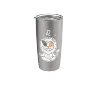 Astrologie du chat zen Lion Gobelet isotherme en acier inoxydable double paroi