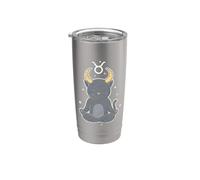 Astrologie du chat zen Taureau Gobelet isotherme en acier inoxydable double paroi