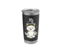 Astrologie du chat zen Vierge Gobelet isotherme en acier inoxydable double paroi