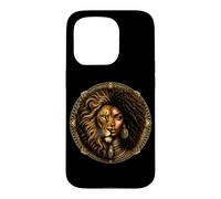 Astrologie du Zodiaque Lion Afro Reine Noire Mélanine Coque pour iPhone 15 Pro