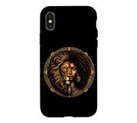 Astrologie du Zodiaque Lion Afro Reine Noire Mélanine Coque pour iPhone X/XS