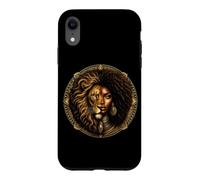 Astrologie du Zodiaque Lion Afro Reine Noire Mélanine Coque pour iPhone XR