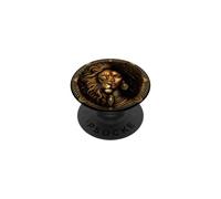 Astrologie du Zodiaque Lion Afro Reine Noire Mélanine PopSockets PopGrip Adhésif