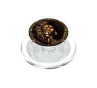 Astrologie du Zodiaque Lion Afro Reine Noire Mélanine PopSockets PopGrip pour MagSafe
