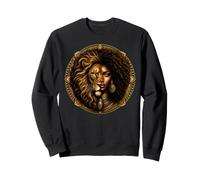 Astrologie du Zodiaque Lion Afro Reine Noire Mélanine Sweatshirt