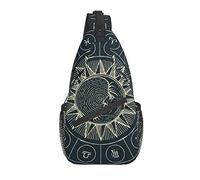 Astrologie Magique du Zodiaque rétro Lune Soleil Sac bandoulière, Sac à bandoulière décontracté pour Homme et Femme