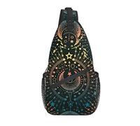 Astrologie Magique Occultisme Lune Tarot Rétro Boho Sac bandoulière, Sac à bandoulière décontracté pour Homme et Femme