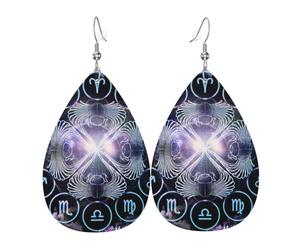 Astrologie Occulte, Destin, Fatalité, Horoscope, Symboles Du Scarabée Boucles D'Oreilles En Cuir Double Face Boucle D'Oreille Légères Pendantes En Cuir Pour Quotidien Décorations