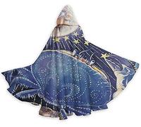 Astrologie Zodiaque Pleine Lune et Crabe Cancer Halloween Cape à capuche pour homme et femme Accessoires de fête Cosplay Vêtements Cadeau Costumes
