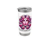 Astrologique Russie Signe Gémeaux Anniversaire Cyrillique Gobelet isotherme en acier inoxydable double paroi