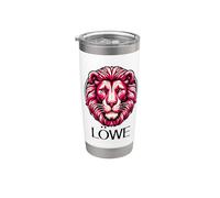 Astrologique Russie Signe Lion Femme Anniversaire Cyrillique Gobelet isotherme en acier inoxydable double paroi