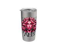 Astrologique Russie Signe Lion Femme Anniversaire Cyrillique Gobelet isotherme en acier inoxydable double paroi