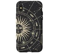 Astrology Astronomy Zodiac Signs and Eclipse Design Coque pour iPhone X/XS