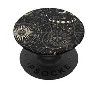 Astrology Astronomy Zodiac Signs and Eclipse Design PopSockets PopGrip Adhésif