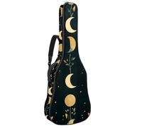 Astrology Space Cosmic Planet Sac de transport pour guitare acoustique Motif feuilles 101,6 cm 104 cm 106,7 cm avec double bandoulière réglable et boucle de suspension arrière, Multicolore 01
