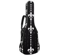 Astrology Space Cosmic Planet Sac de transport pour guitare acoustique Motif feuilles 101,6 cm 104 cm 106,7 cm avec double bandoulière réglable et boucle de suspension arrière, Multicolore 09