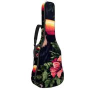 Astrology Space Cosmic Planet Sac de transport pour guitare acoustique Motif feuilles 101,6 cm 104 cm 106,7 cm avec double bandoulière réglable et boucle de suspension arrière, Multicolore 04