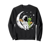 Astronaut and Alien Eating Pizza on The Moon Sweatshirt