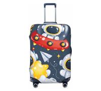 Astronaut And Space Housses de bagages de voyage - Housses de protection élastiques pour valises de 18 à 32 pouces, Noir, X-large