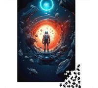 Astronaut and The Unknown Puzzle Adulte 1000 Pièces, 70x50cm/1000pcs, À Savourer Seul Ou en Bonne Compagnie; Carton Blanc pour Un Tri Plus Propre