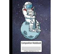Astronaut Bass Clarinet Gifts Kids Jazz Music Bass Clarinet Composition Notebook 110 Pages Wide Ruled 8.5 X 11 In: Bass Clarinet Gifts For Kids
