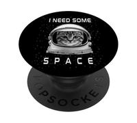Astronaut Cat I Need Some Space Funny Kitten Cats Lovers PopSockets PopGrip Adhésif