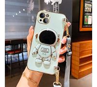 Astronaut Crossbody Lanyard Phone Holder Case pour Samsung Galaxy S21 S20 S22 S23 S10 Note 10 20 Plus Ultra S20 Fe Stand Cover, Vert avec lanière, pour S21 Plus