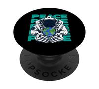 Astronaut Design World Peace Earth Planet Graphic PopSockets PopGrip Adhésif