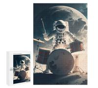 Astronaut Drummer on The Moon -1 - Puzzle pour Adultes, 1000 PCS, Cadeau pour Les Fêtes De Fin D’année; pour Partager Un Moment Autour De La Table