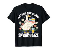 Astronaut Goose Reading is Out of This World Goose Teacher T-Shirt