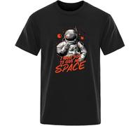 Astronaut I Want You to Give Me Space Mens T Shirt Street O-Neck TshirtBreathable Cotton Clothes Short Sleeve T-Shirt Black Manches Courtes(X-Large)