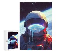 Astronaut in Space with Earth Background Puzzle 1000 Pièces Educa Jouet en Bois Cadeau Unique Décoration Intérieure Jeu Éducatif Challenge Toy Adultes Et Enfants À Partir De 14 Ans 1000 PCS