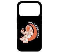 Astronaut Keep Calm with Coffee Astronaut Funny Coffee Lover Coque pour iPhone 17 Pro