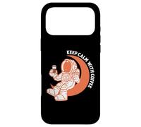 Astronaut Keep Calm with Coffee Astronaut Funny Coffee Lover Coque pour iPhone 17 Pro Max