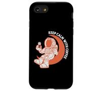 Astronaut Keep Calm with Coffee Astronaut Funny Coffee Lover Coque pour iPhone SE (2020) / 7/8