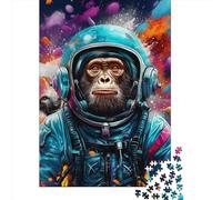 Astronaut Monkey Puzzles 1000 Pieces Cadeau Unique Jeu Éducatif Défi Jouet À De Qualité Supérieure Peinture Art pour Adultes Enfants 1000pcs (75x50cm)