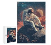 Astronaut on Asteroid in Space Puzzle 1000 Pièces Educa Jouet en Bois Cadeau Unique Décoration Intérieure Jeu Éducatif Challenge Toy Adultes Et Enfants À Partir De 14 Ans 1000 PCS