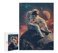 Astronaut on Asteroid in Space Puzzle 1000 Pièces Educa Jouet en Bois Cadeau Unique Décoration Intérieure Jeu Éducatif Challenge Toy Adultes Et Enfants À Partir De 14 Ans 500 PCS